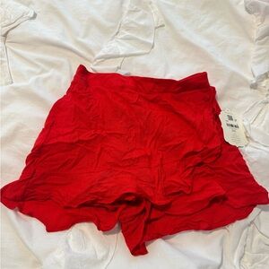 Altar'd State High Waist Red Shorts with Flowy Design
